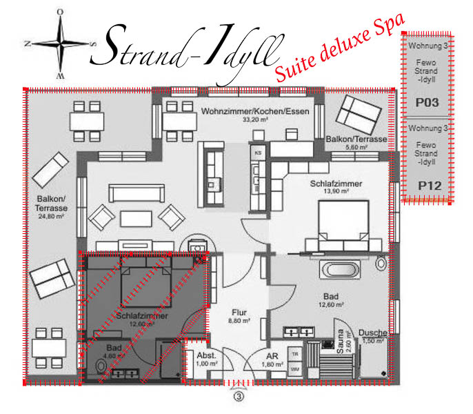 Suite deluxe Spa für 2 Personen